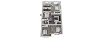 this is a 3d floor plan of a 755 square foot 1 bedroom apartment at the