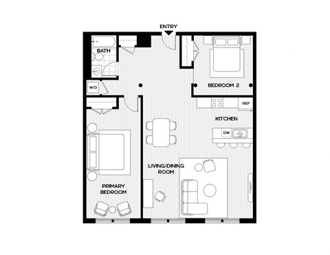 a floor plan of a 1 bedroom floor plan