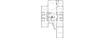 A black and white image of a house floor plan.