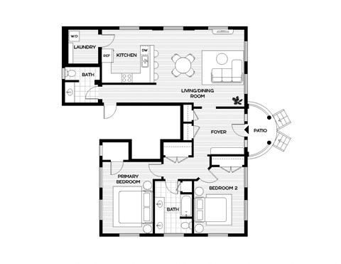 a black and white floor plan of a house