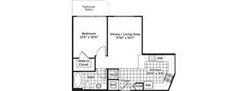a floor plan of a bedroom apartment with a bathroom and a living area