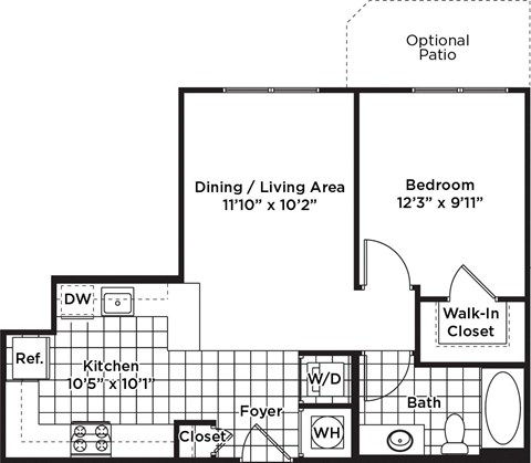 a floor plan of a bedroom apartment with a bathroom and a living room