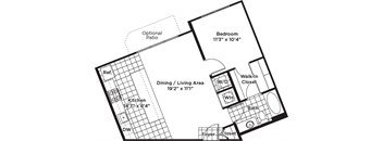 floor plan of the first floor of the living area of a house