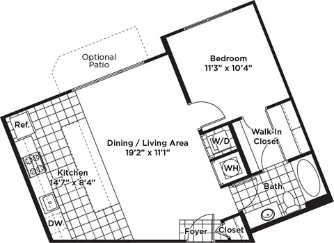 floor plan of the first floor of the living area of a house