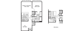 a floor plan of a house with three bedrooms and a living room