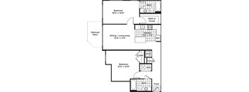 a floor plan of a house with a bedroom and a living room