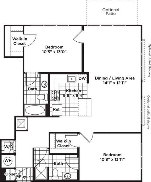 a floor plan of a house with a bedroom and a living room