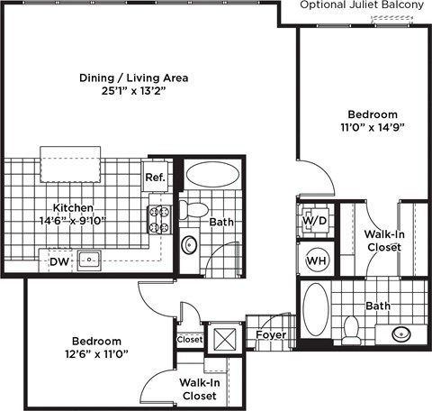 a floor plan of a house with a kitchen and a living room