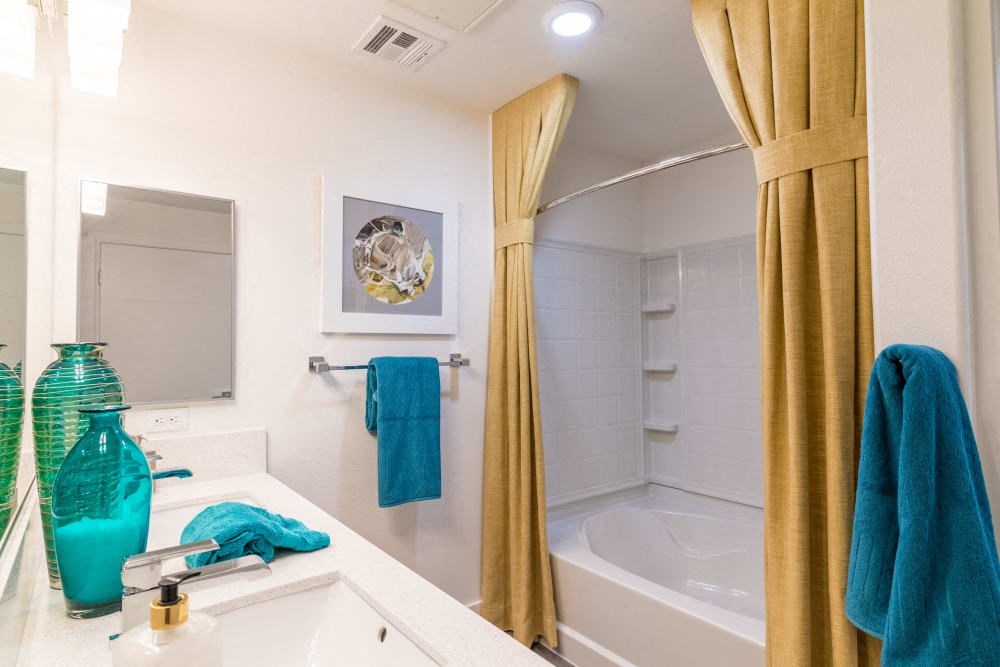 a bathroom with a sink and a bathtub