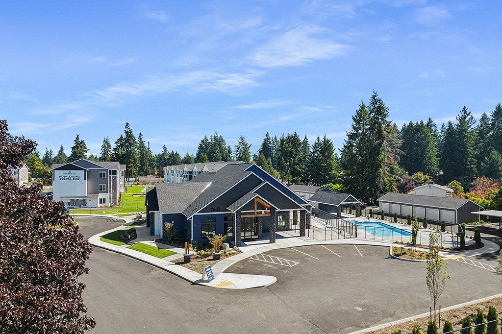 building exterior of leasing center,