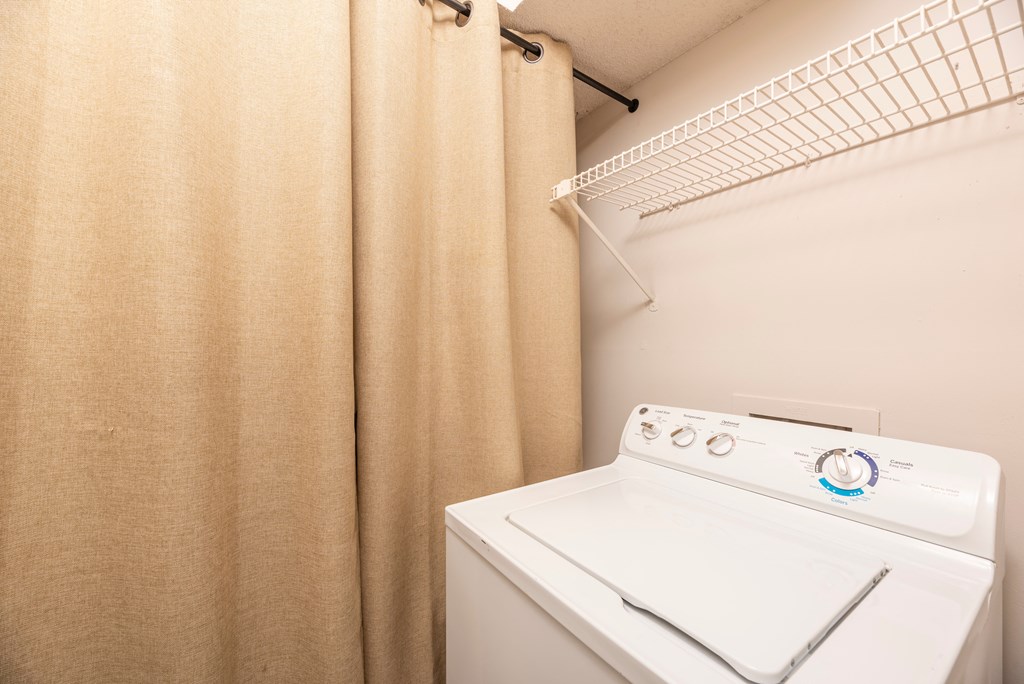 Two-BR Apartments In Decatur, GA - Park On Sweetwater Apartments - In-Unit Laundry With A Shelf For Storage