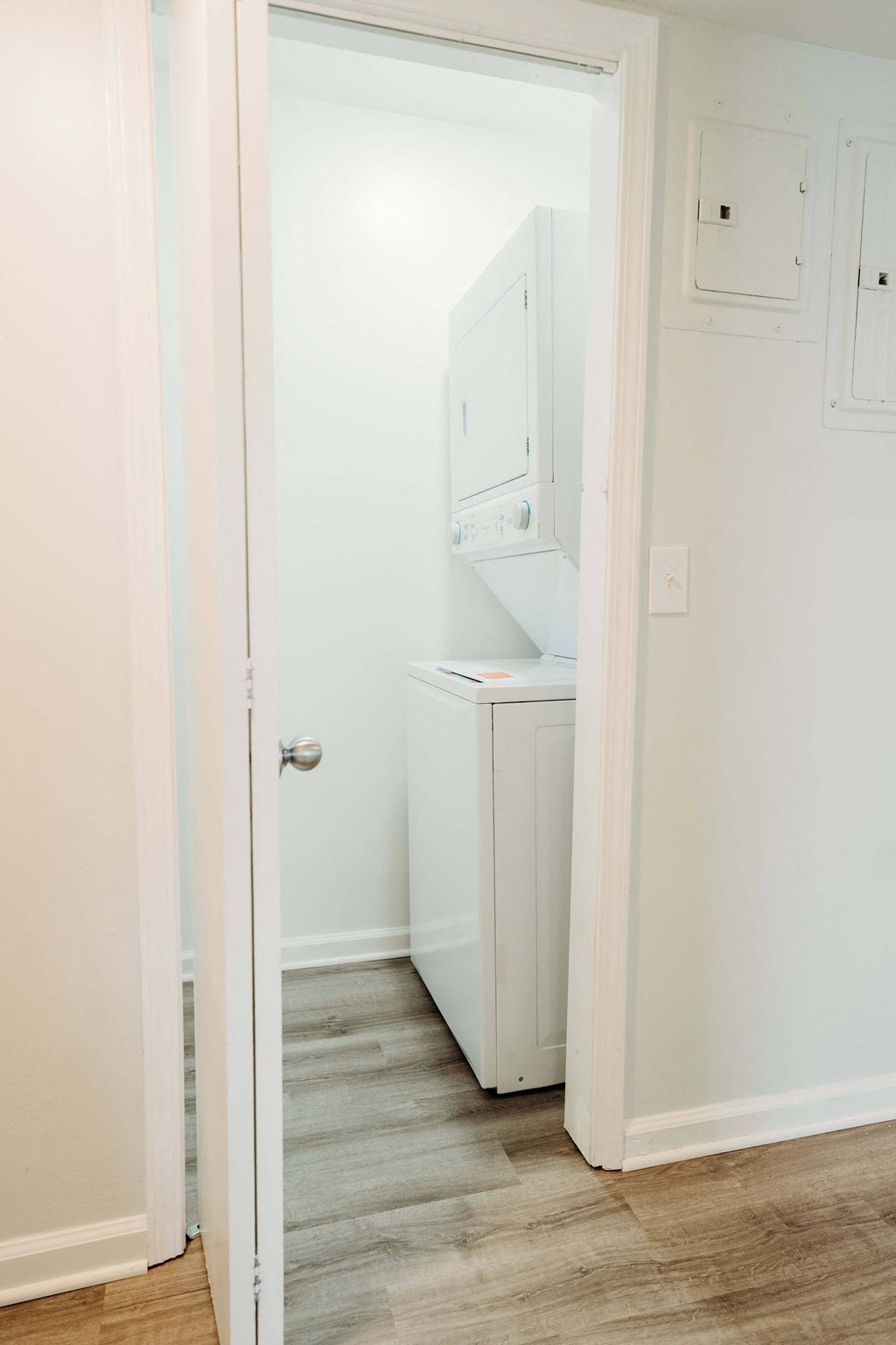 a small laundry room with a washer and dryer in it