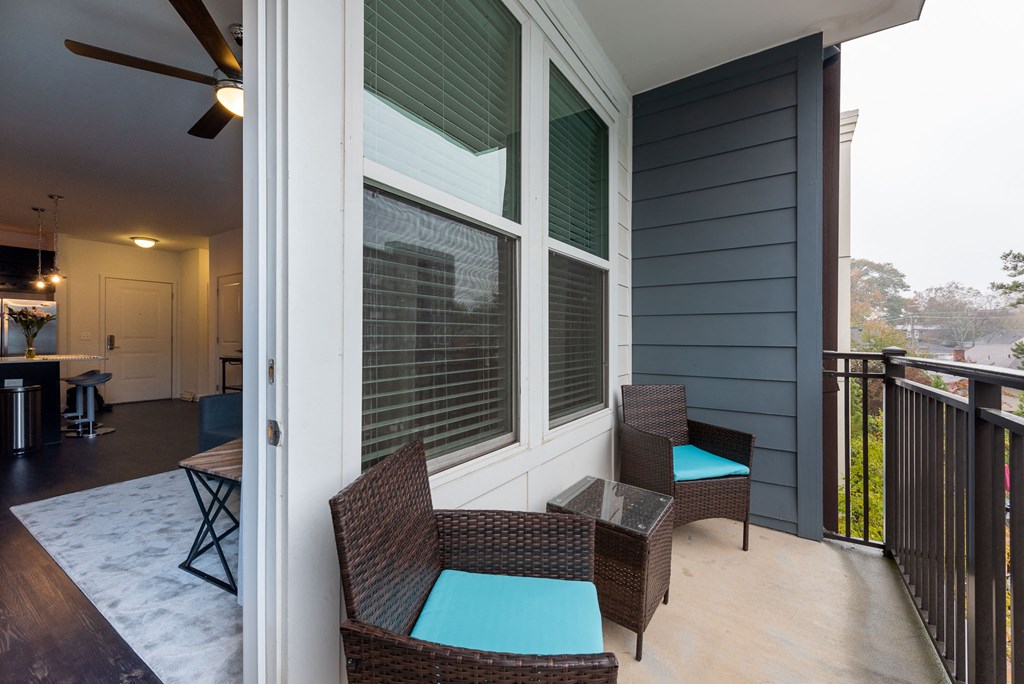 Station R Apartments in Atlanta GA photo of private patios and balconies