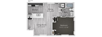 Desert Skyline 1BR 1B 2D Floor Plan