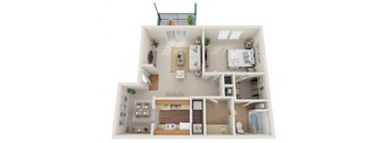 Lancaster Place Apartments in Calera Alabama photo of one bedroom one bathroom floorplan