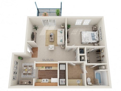 Lancaster Place Apartments in Calera Alabama photo of one bedroom one bathroom floorplan