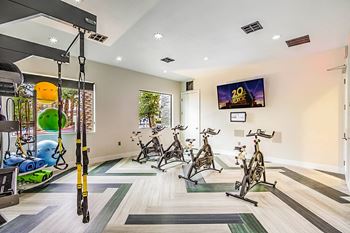 Cycling and yoga room