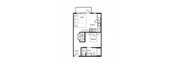 A black and white floor plan of a house with labeled rooms.