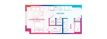 a floor plan of a house with a kitchen and living room