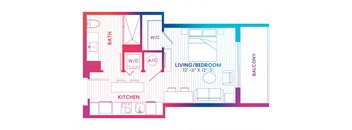 a floor plan of a living room with a kitchen and a dining room