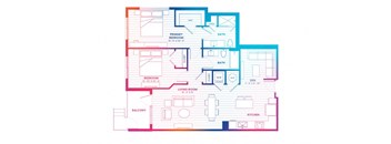 a blueprint of a floor plan of a house