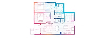 a blueprint of a floor plan of a house