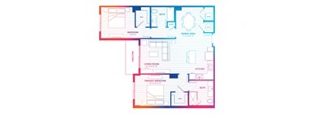 a blueprint of a floor plan of a house