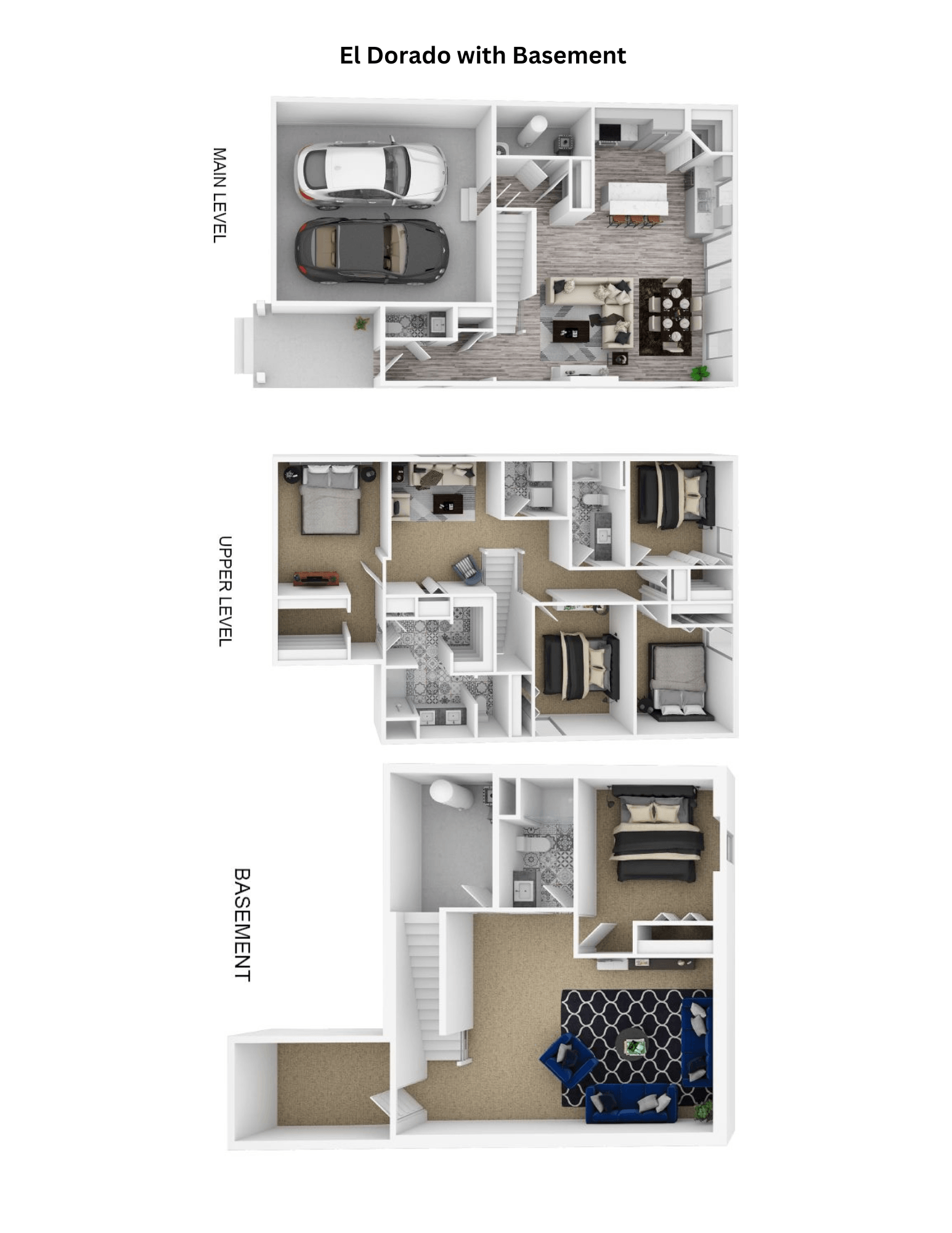 a floor plan of a house is shown with different views of it