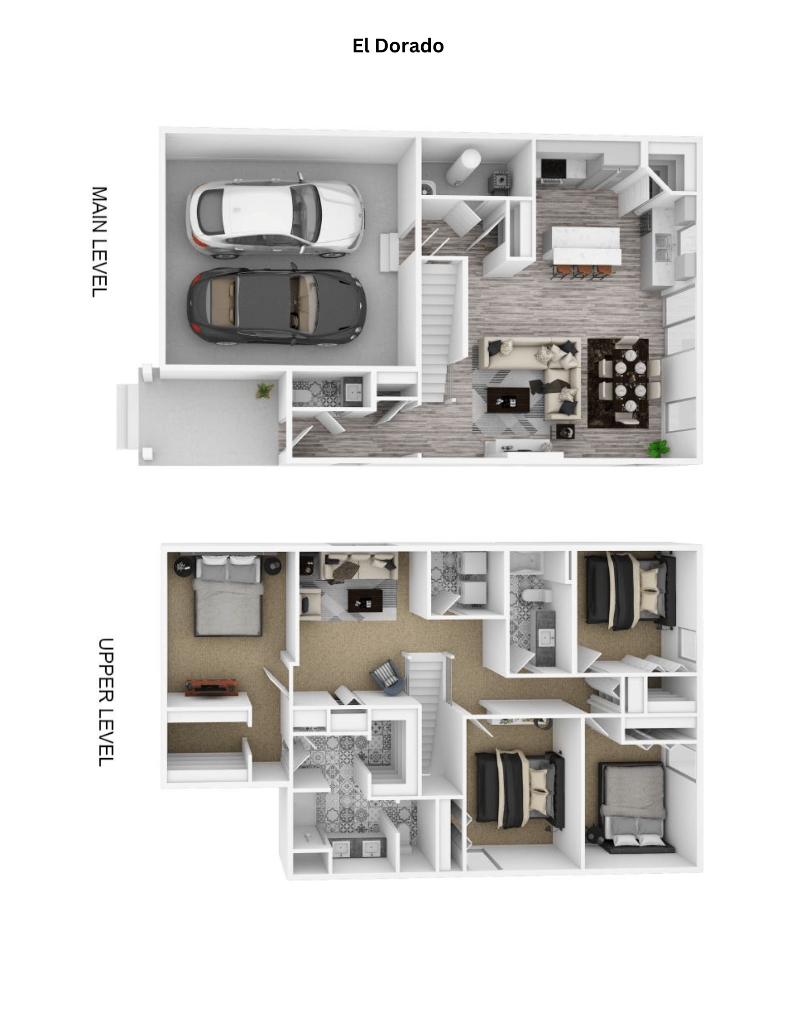 a comparison of two images of a house and a floor plan