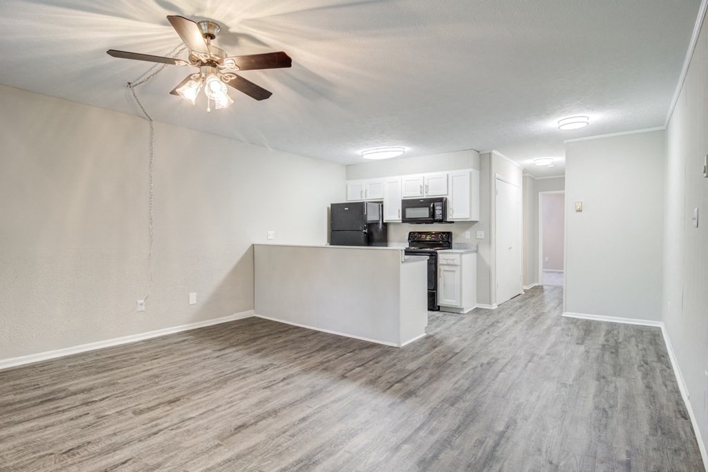 The Element at 3900 apartments in Macon Georgia photo of Living Room with Kitchen in view