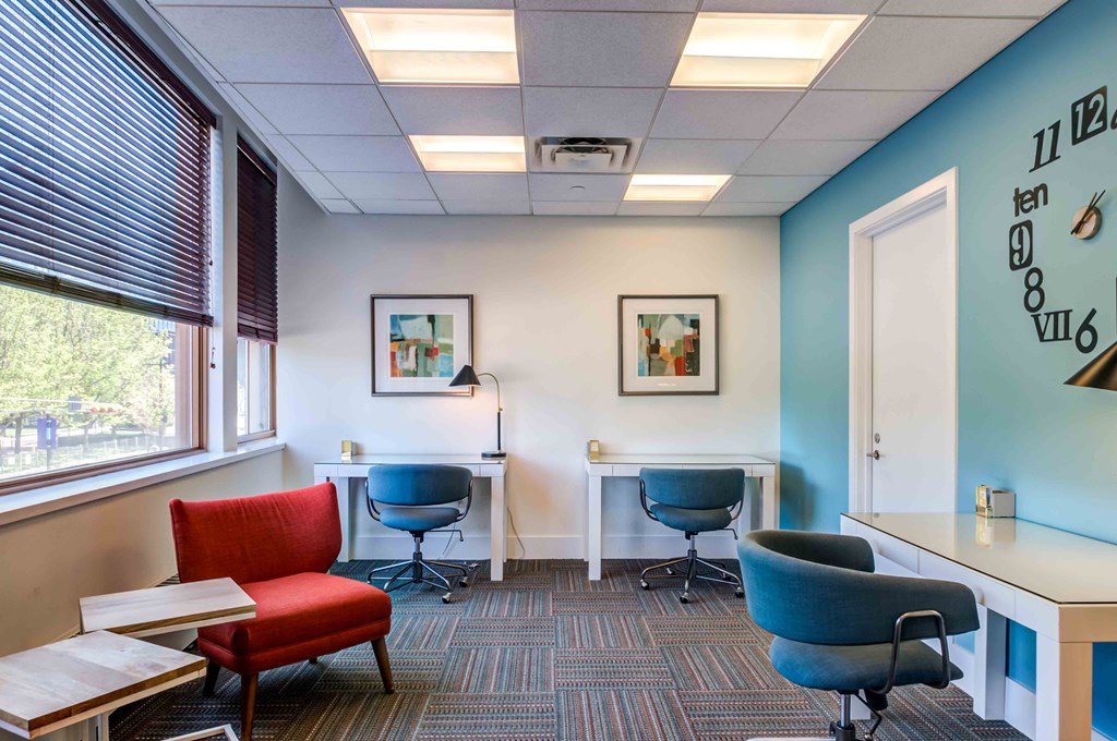 Business center with multiple work stations