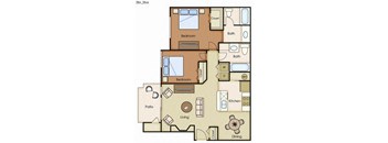2 Bedroom 2 Bathroom Floorplan
