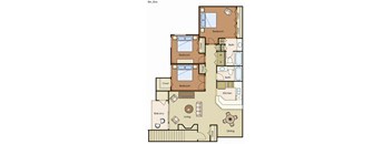 3 Bedroom, 2 Bathroom Floorplan