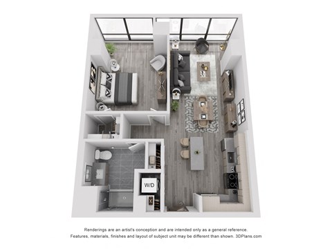 a 2 bedroom floor plan with a bathroom and a living room