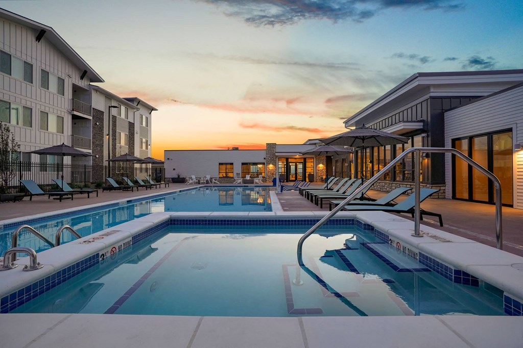 the pool at the residence at sunset apartments