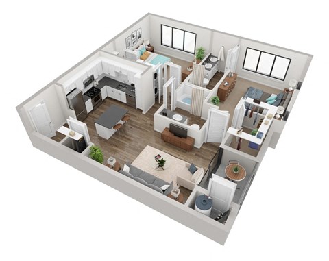 Enova B1 2 Bedroom 1016 sf Floor Plan