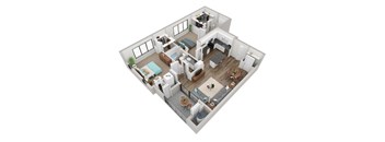 Enova B2 2 Bedroom 1131 sf floor plan