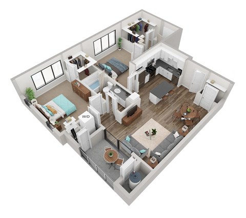 Enova B2 2 Bedroom 1131 sf floor plan