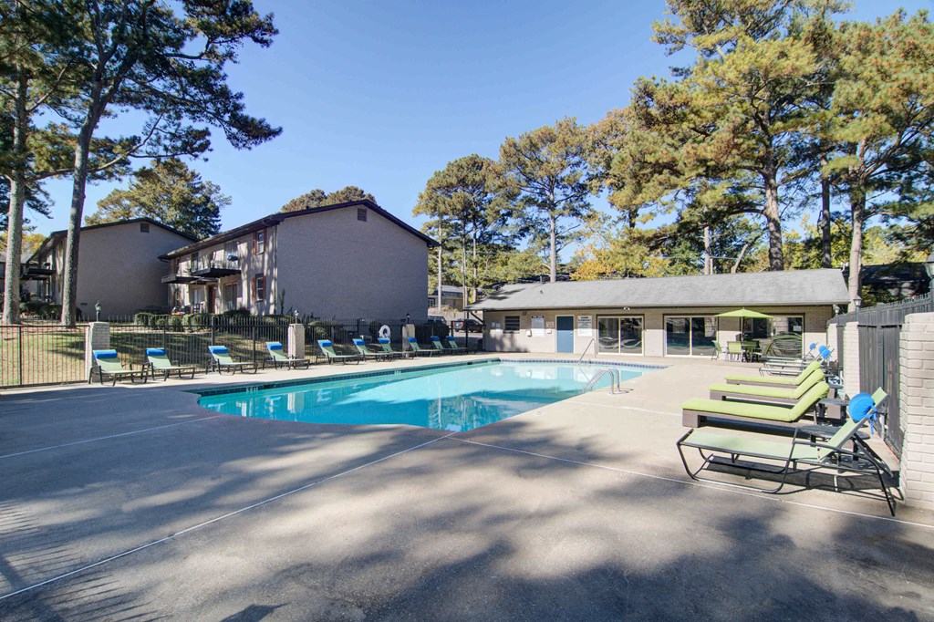 Sparkling resort-style swimming pools at Estuary apartments in Atlanta, GA 30341, near Chamblee and Brookhaven.