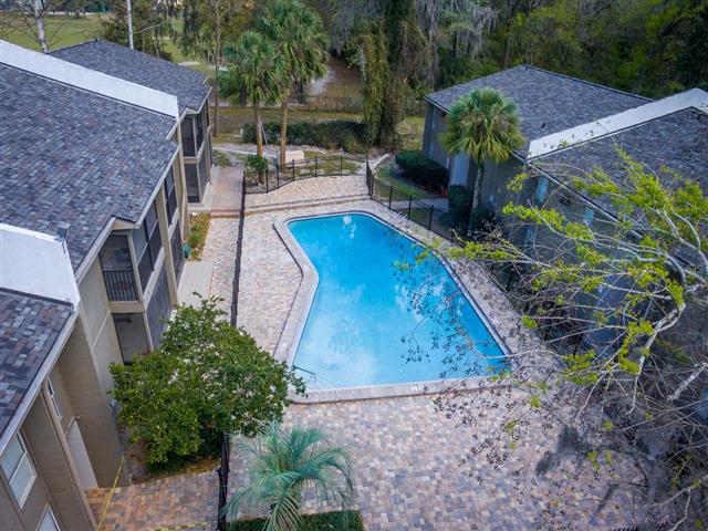 39th Avenue apartments in Gainesville, FL photo of overhead view of pool area
