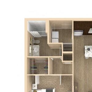 3d 1 Bed 1 Bath 802 square feet floor plan Sanctuary