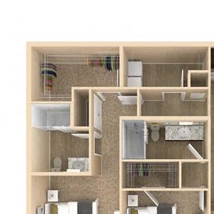 3d 2 Bed 2 Bath 1181 square feet floor plan Serenity