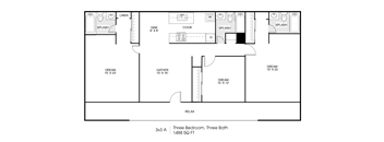 3BR/3BA 1488 sq. ft.