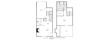 1BR/1.5 BA 1,046 sq. ft.