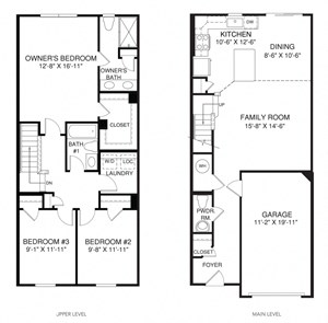 Floorplan Photos Gallery Townhome Floor Plan at Harrison Landing, Simpsonville, 29680