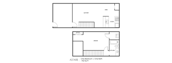 1BR/1BA 752 sq. ft.