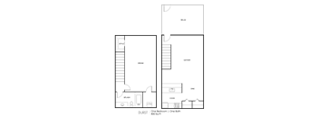 1BR/BA 800 sq. ft.