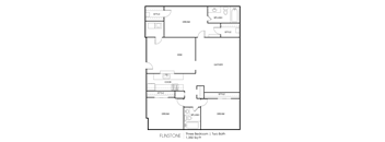 3BR/2BA 1,350 sq. ft