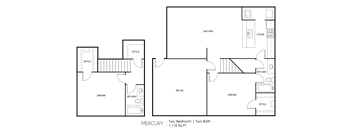 2BR/2BA 1,116 sq. ft.