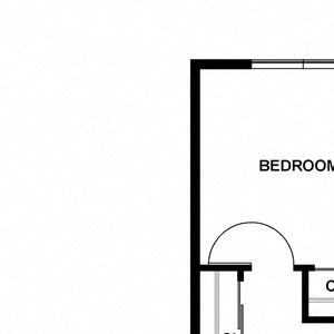 1 Bed, 1 Bath, 570 square feet floor plan B